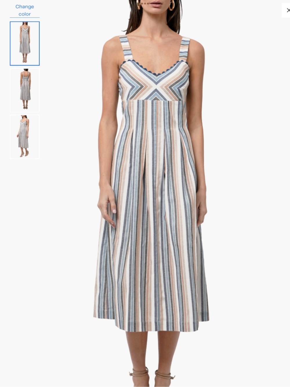 Adelyn Rae Inez Stripe Sleeveless Dress, size XS